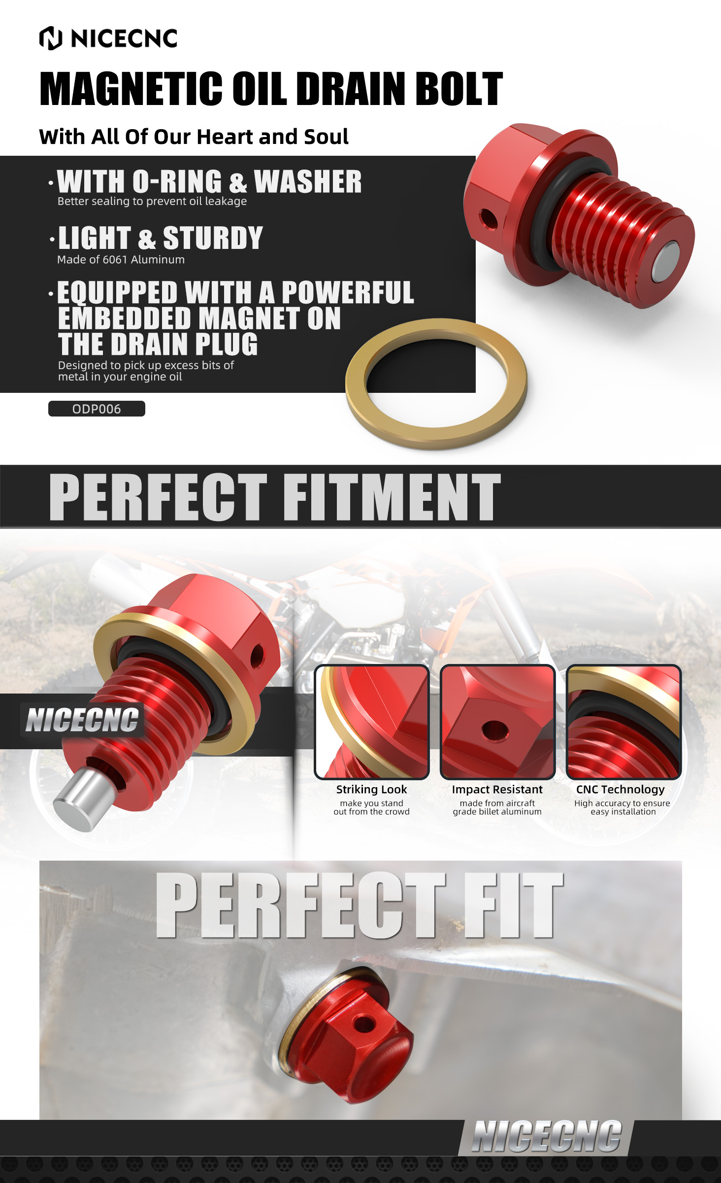 M12 Magnetic Oil Drain Bolt For Honda XR50R XR100R CRF50F CRF100F